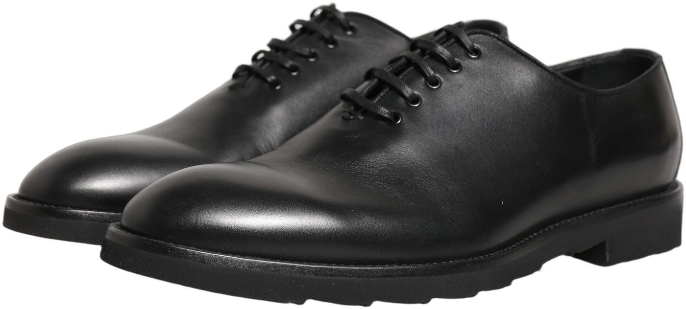 Dolce & Gabbana Black Leather Men Oxford Dress Formal Shoes