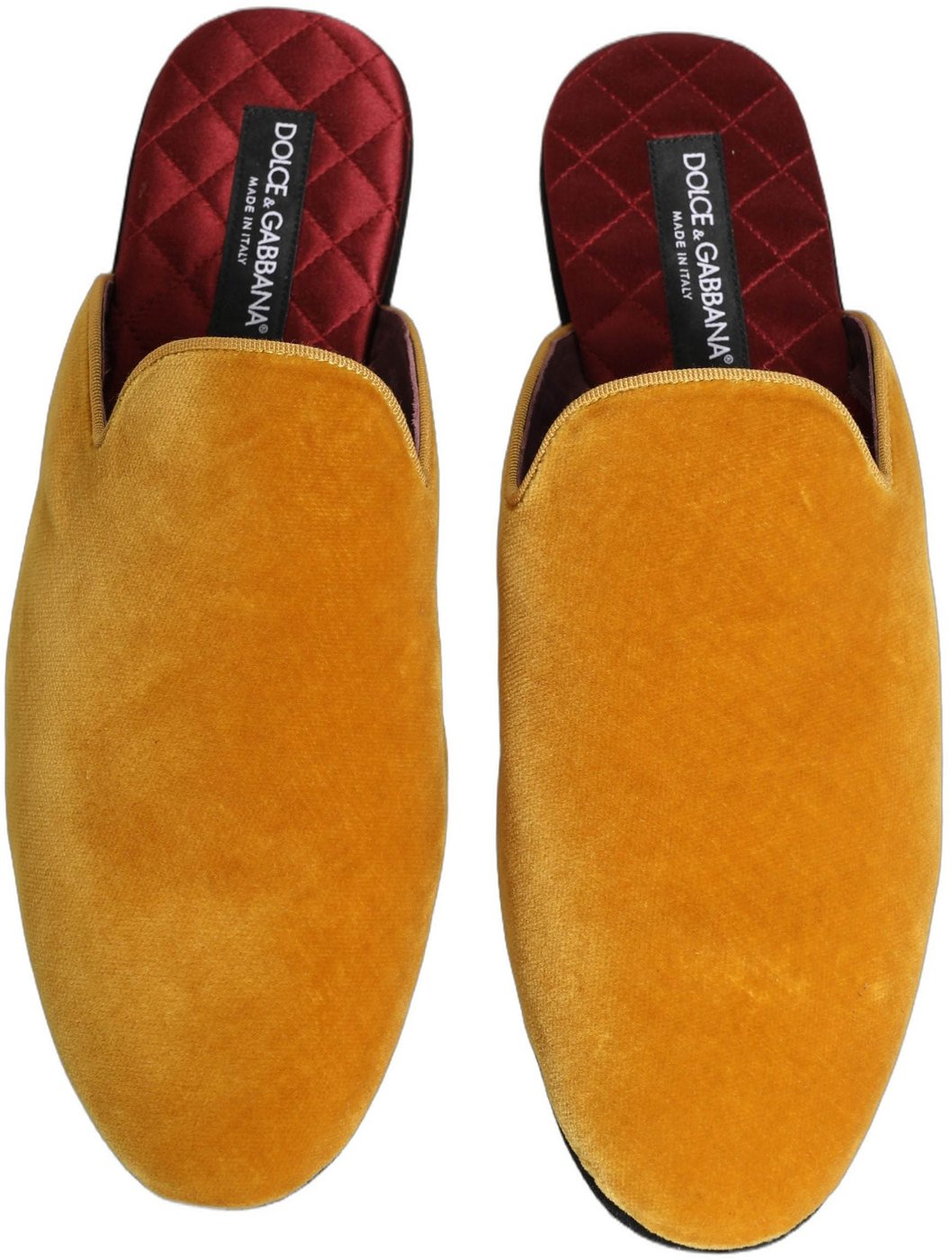 Dolce & Gabbana Yellow Suede Slides Flat Slipper Men Shoes