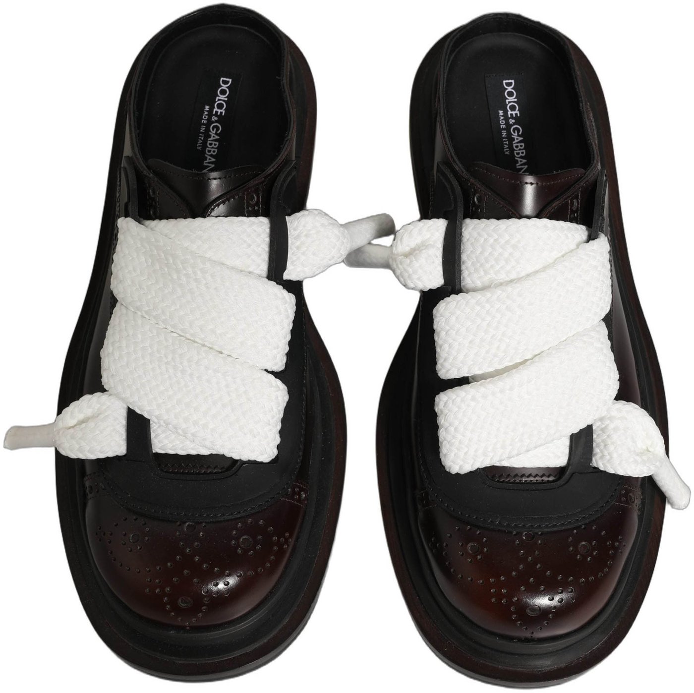 Dolce & Gabbana Brown Leather Slip On Flat Sandals Men Shoes