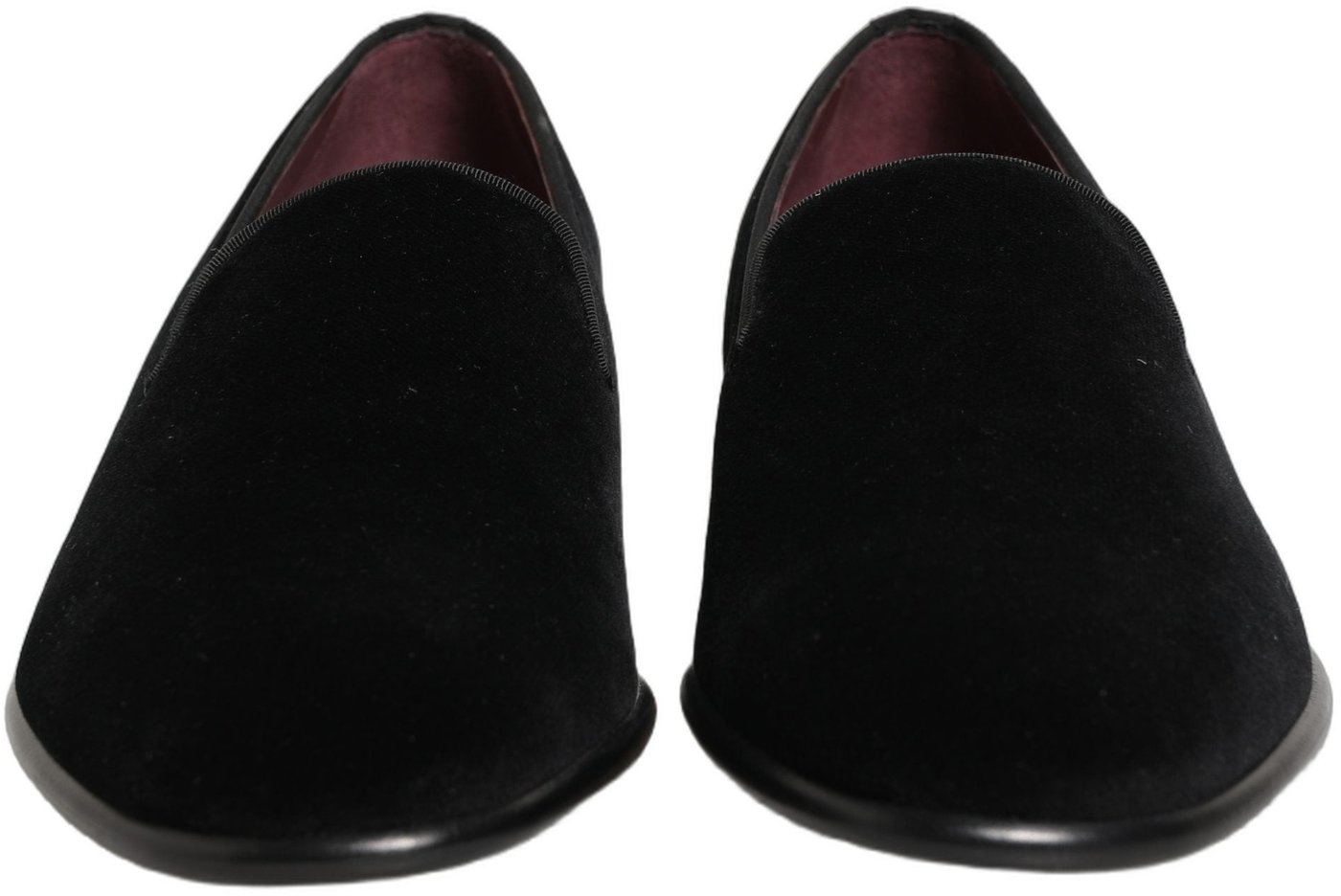 Dolce & Gabbana Black Velvet Loafers Formal Men Dress Shoes
