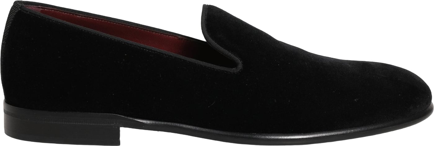 Dolce & Gabbana Black Velvet Loafers Formal Men Dress Shoes