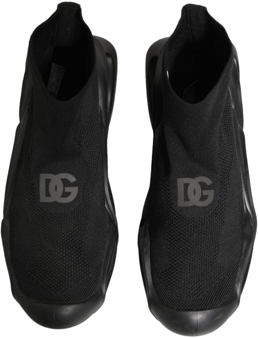 Dolce & Gabbana Black Slip On Wave Socks Men Sneakers Shoes