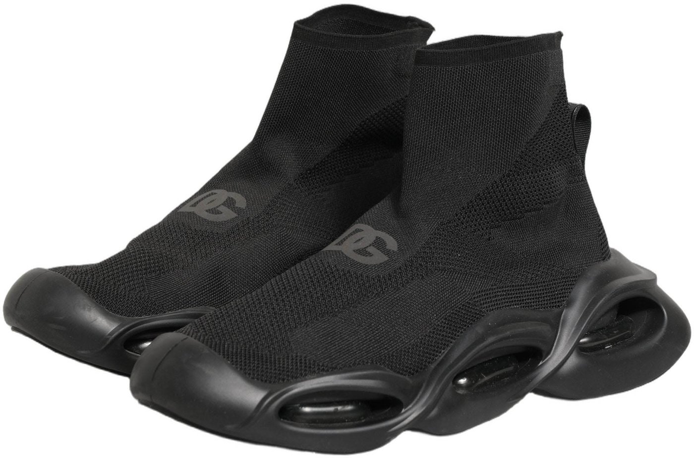 Dolce & Gabbana Black Slip On Wave Socks Men Sneakers Shoes