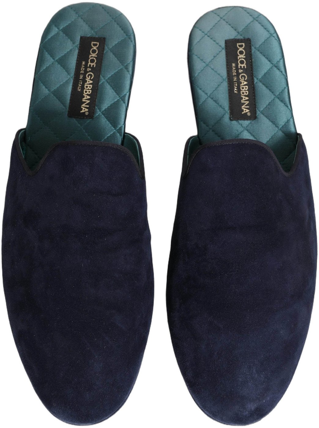Dolce & Gabbana Blue Suede Slides Flat Slipper Men Shoes