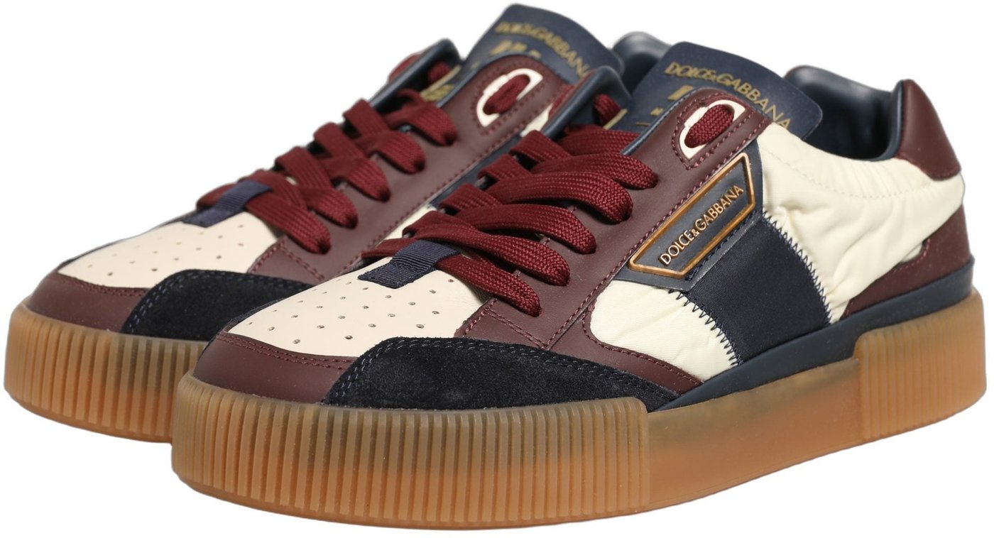 Dolce & Gabbana Multicolor Leather MIAMI Low Top Men Sneakers Shoes