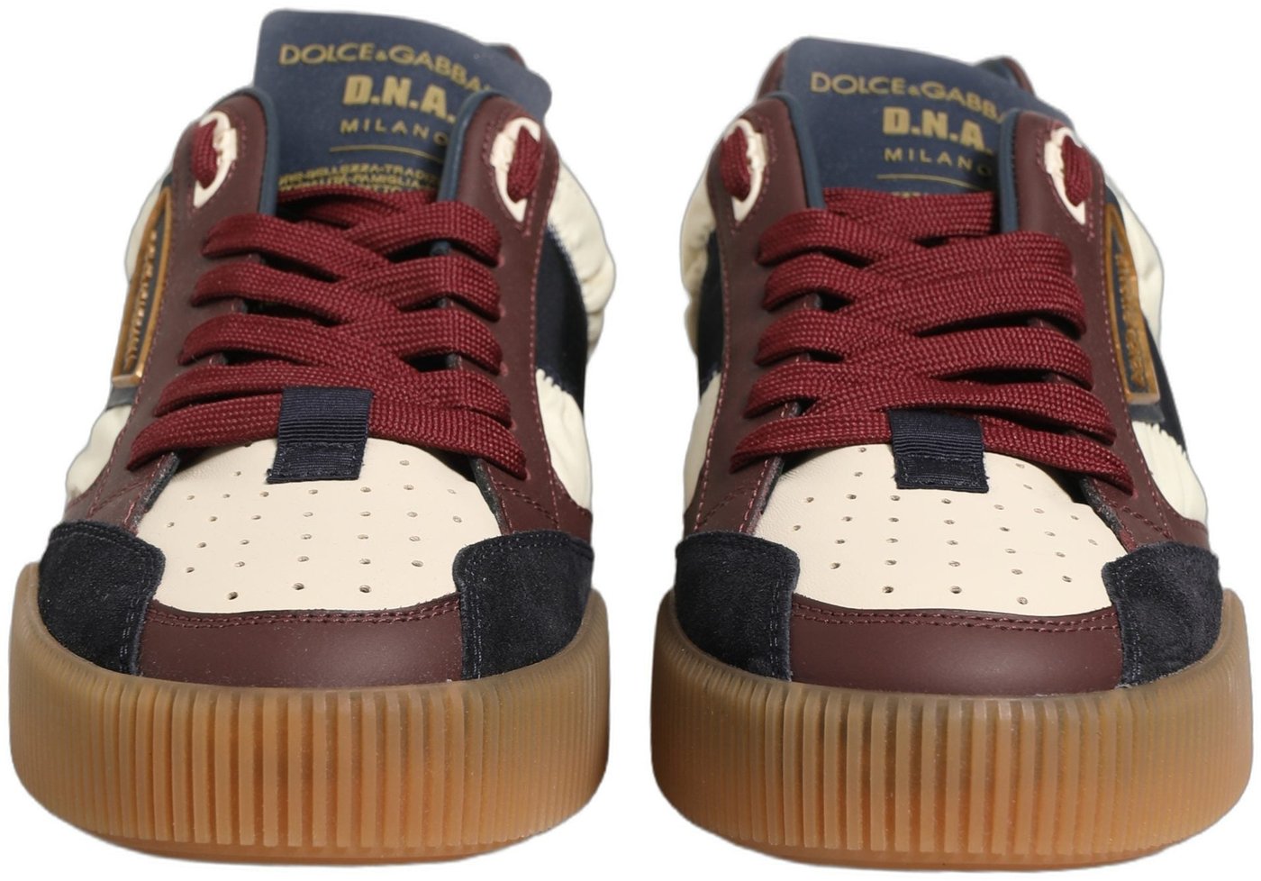 Dolce & Gabbana Multicolor Leather MIAMI Low Top Men Sneakers Shoes