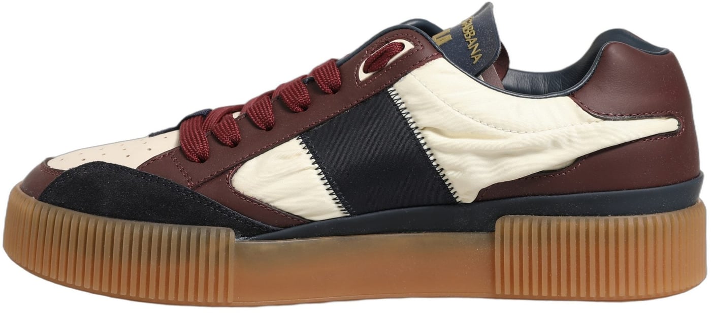 Dolce & Gabbana Multicolor Leather MIAMI Low Top Men Sneakers Shoes