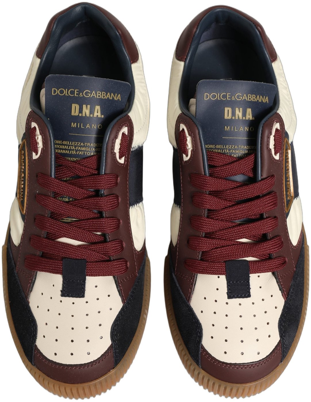 Dolce & Gabbana Multicolor Leather MIAMI Low Top Men Sneakers Shoes