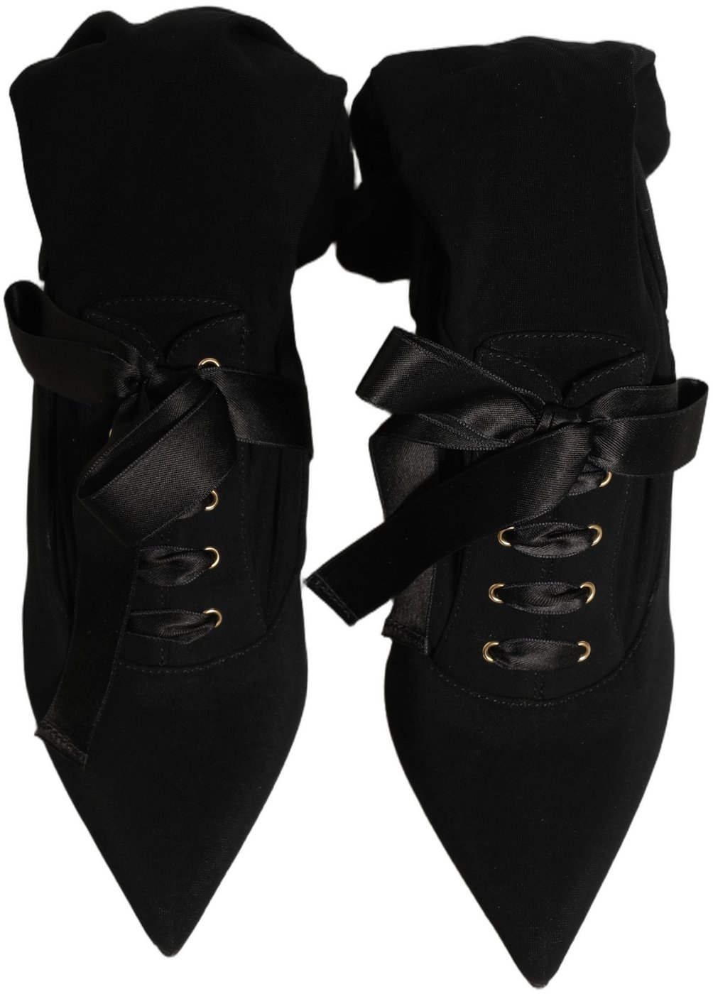 Dolce & Gabbana Black Stiletto Heels Mid Calf Boots Shoes