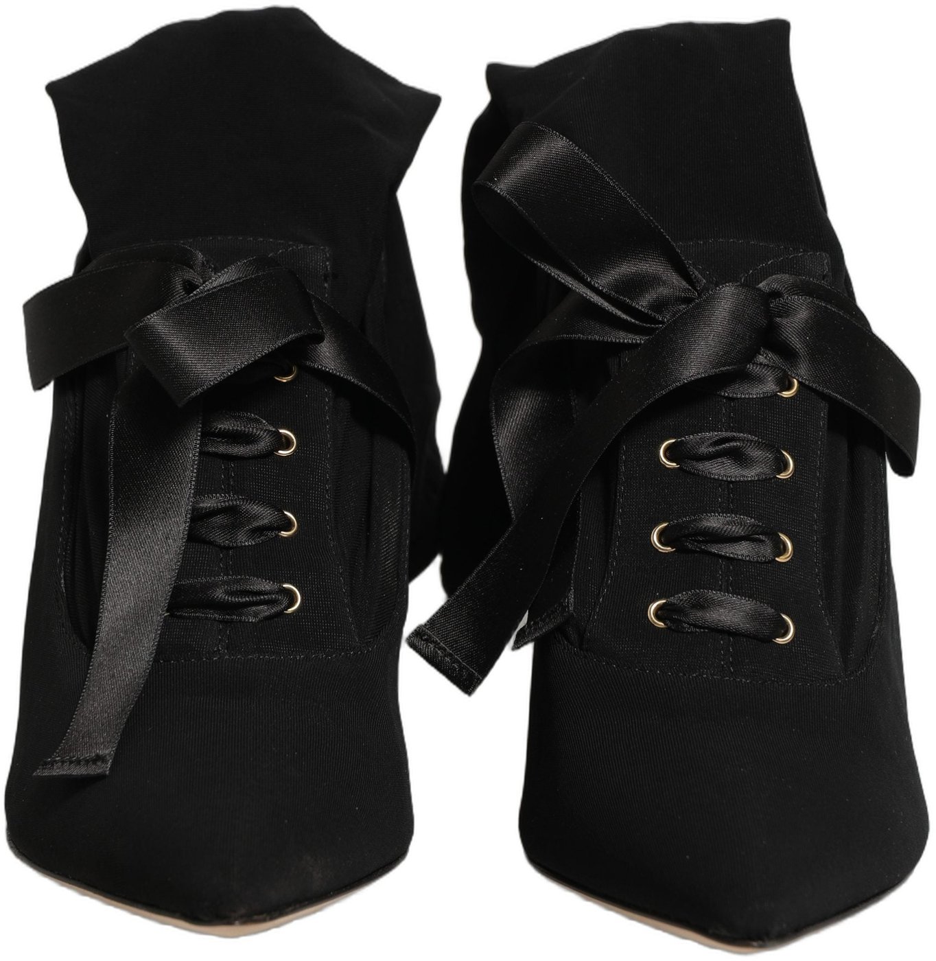 Dolce & Gabbana Black Stiletto Heels Mid Calf Boots Shoes