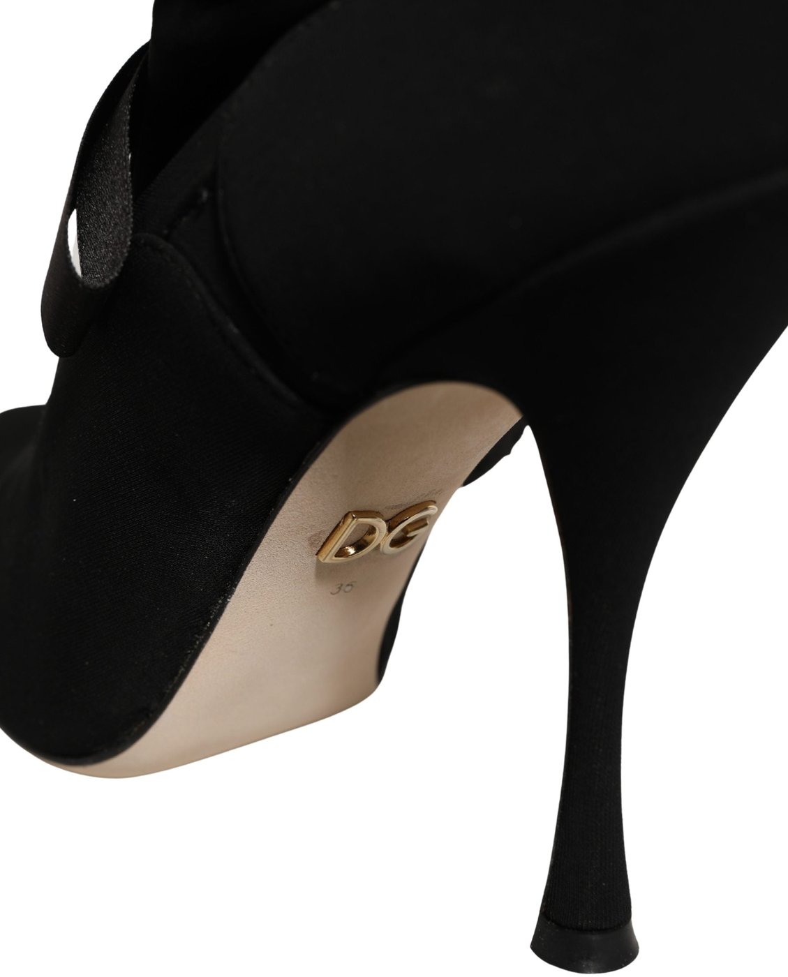 Dolce & Gabbana Black Stiletto Heels Mid Calf Boots Shoes