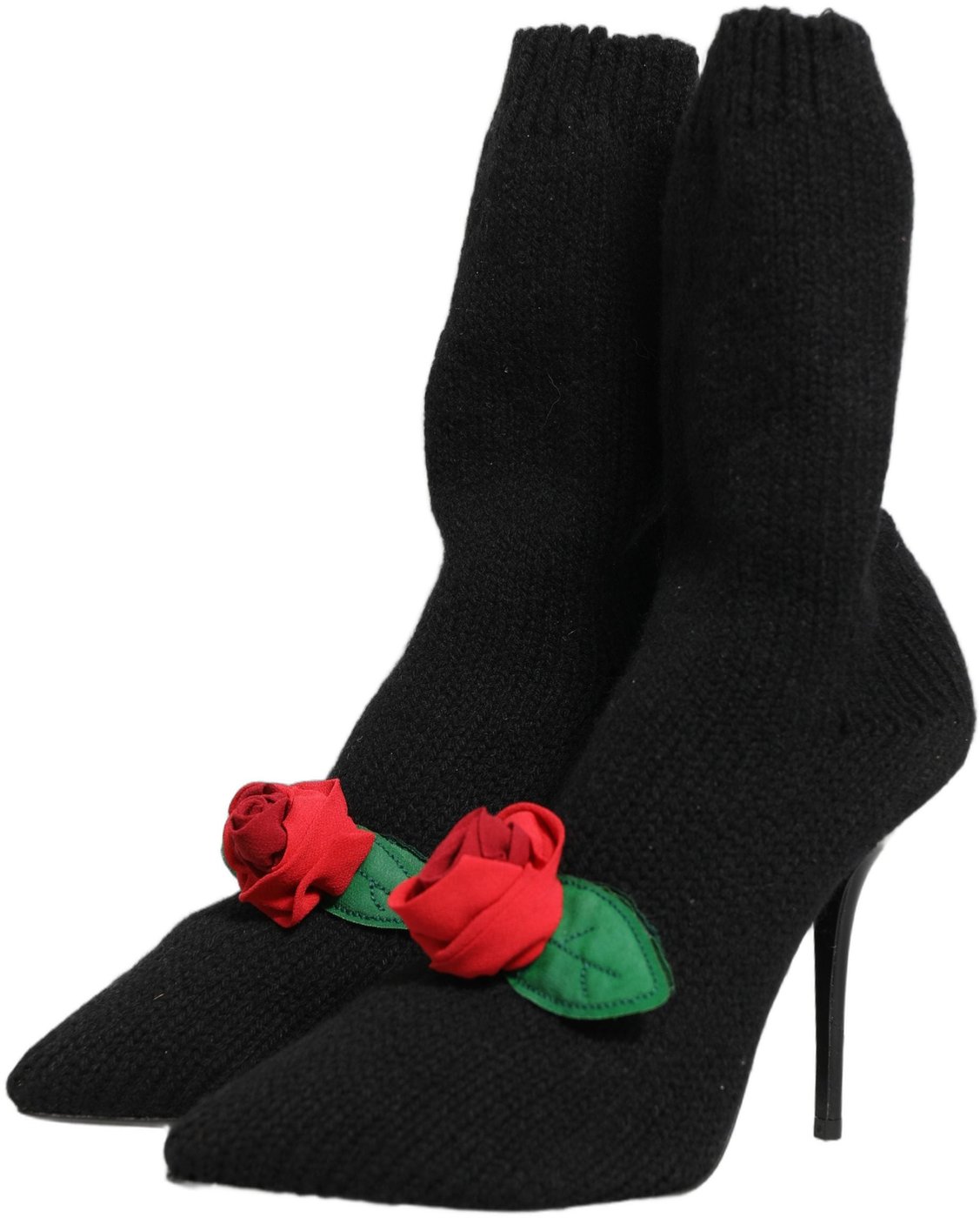 Dolce & Gabbana Black Stiletto Heels Mid Calf Boots Shoes
