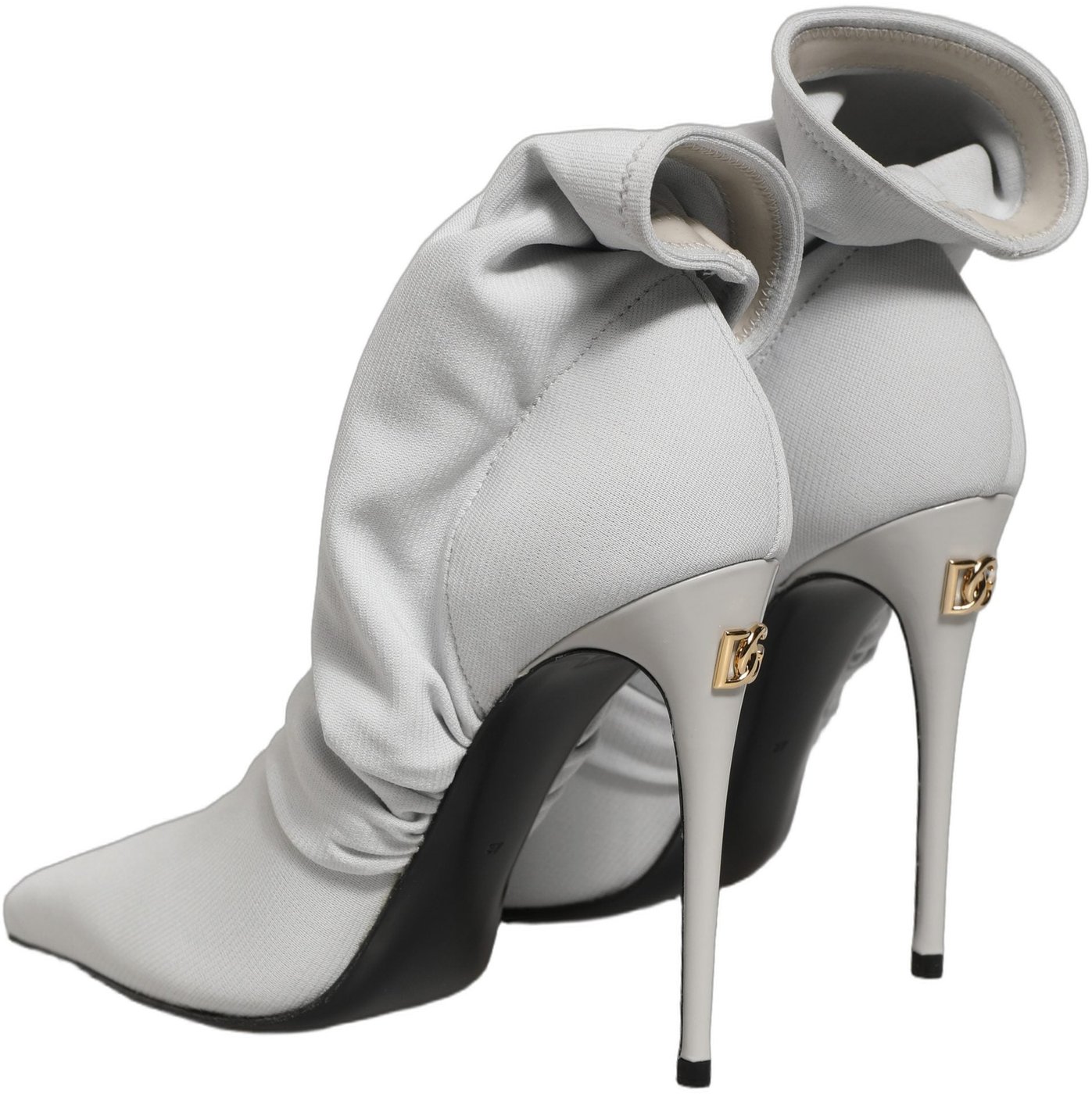 Dolce & Gabbana Gray Stretch Socks Heels Ankle Boots Shoes