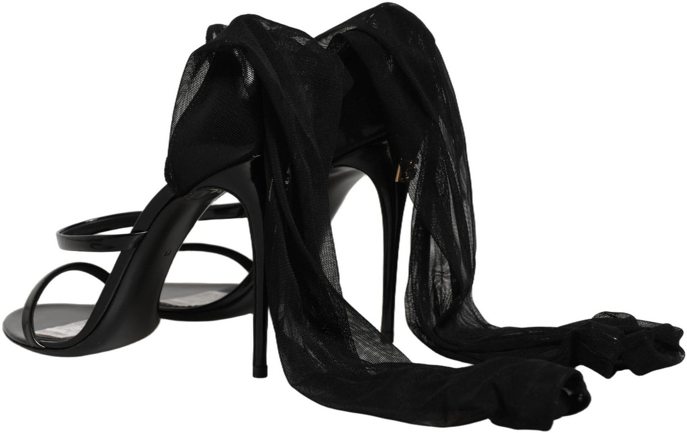 Dolce & Gabbana Stiletto Sandals Socks Knee High Boots Black
