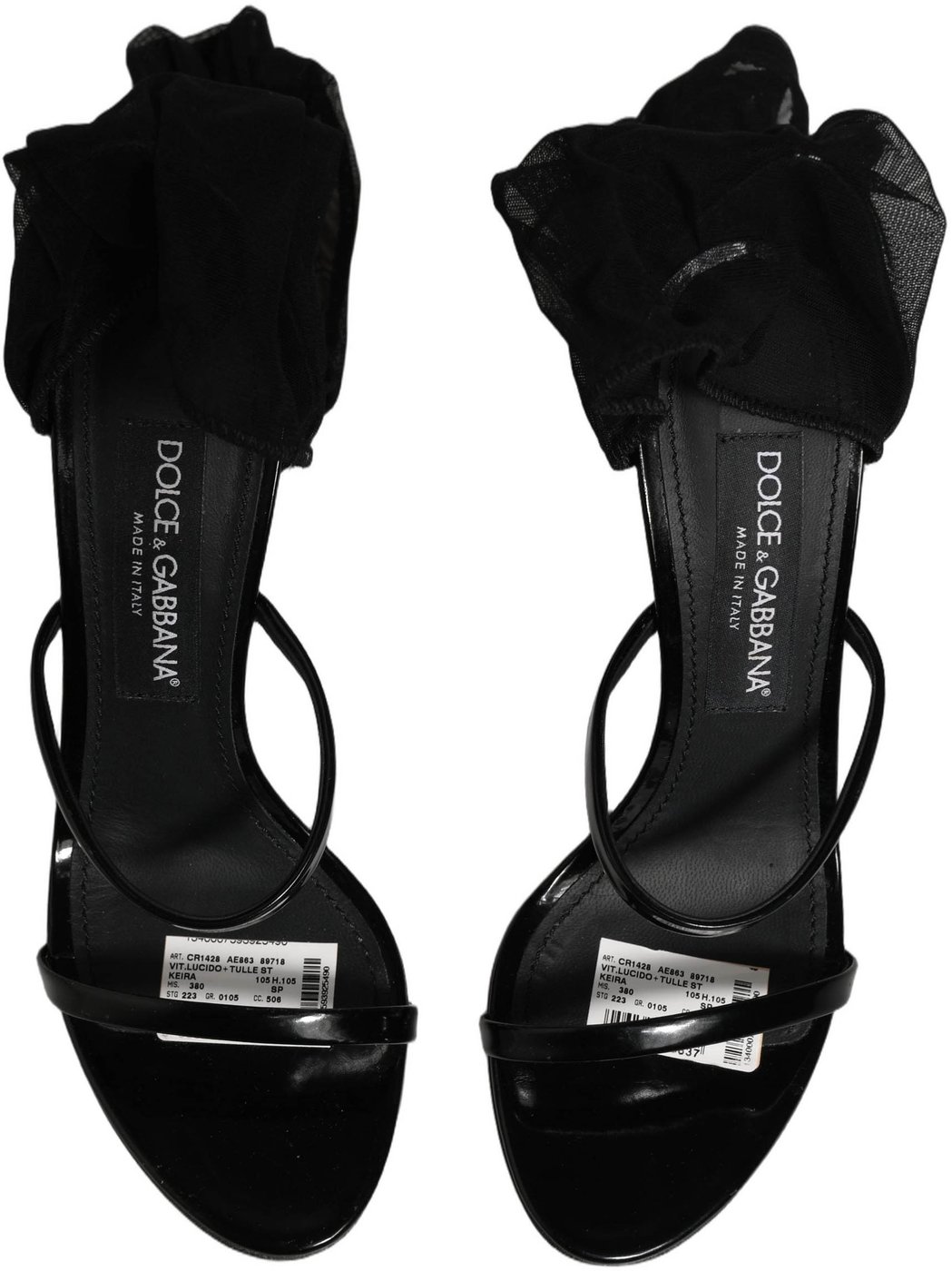 Dolce & Gabbana Stiletto Sandals Socks Knee High Boots Black