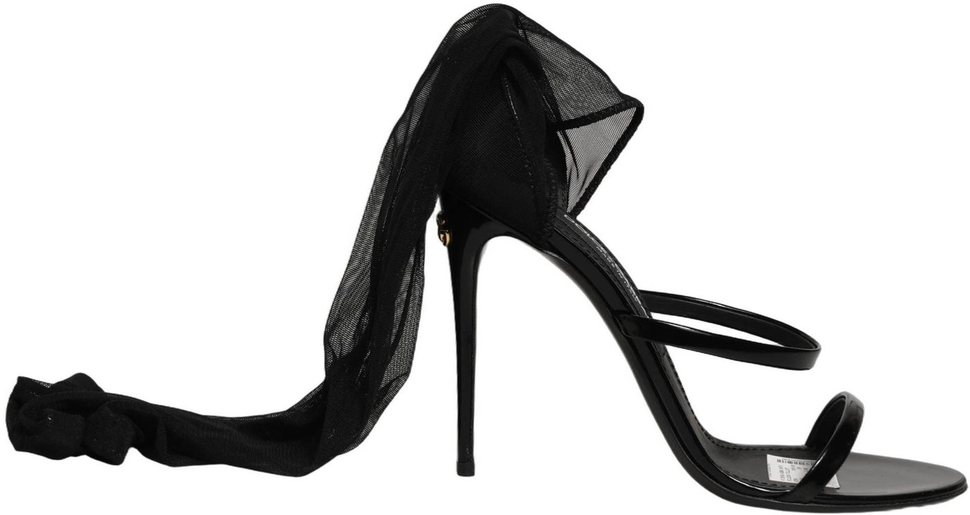 Dolce & Gabbana Stiletto Sandals Socks Knee High Boots Black
