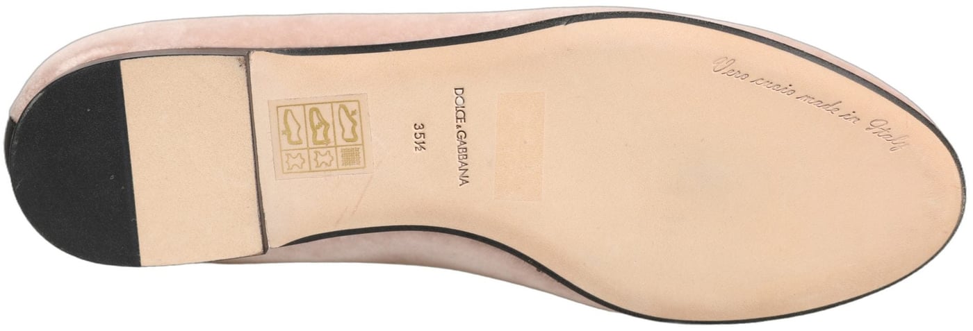 Dolce & Gabbana Pink Velvet Devotion Loafers Flats Shoes