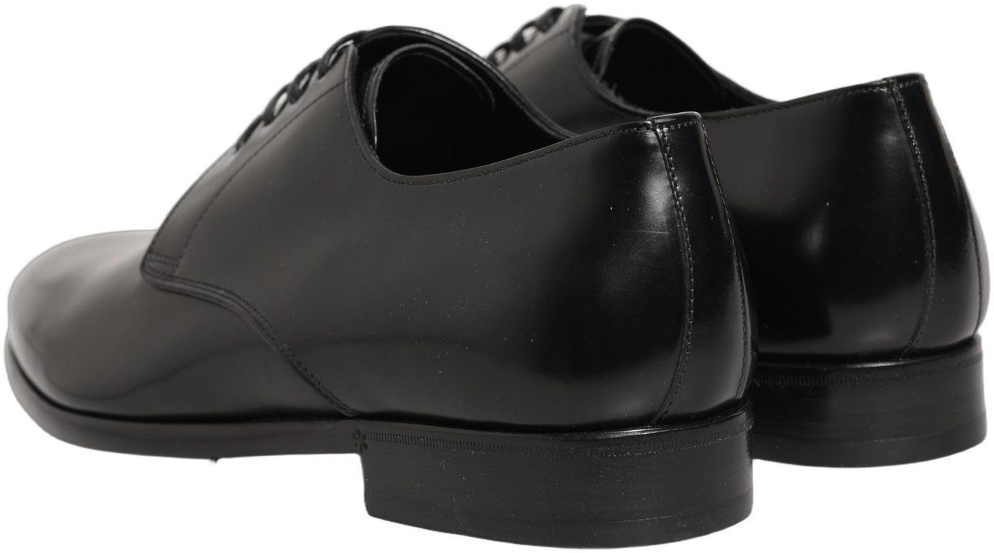 Dolce & Gabbana Black Leather Lace Up Derby Dress Shoes