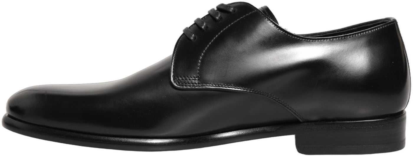 Dolce & Gabbana Black Leather Lace Up Derby Dress Shoes