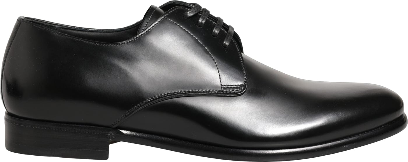 Dolce & Gabbana Black Leather Lace Up Derby Dress Shoes