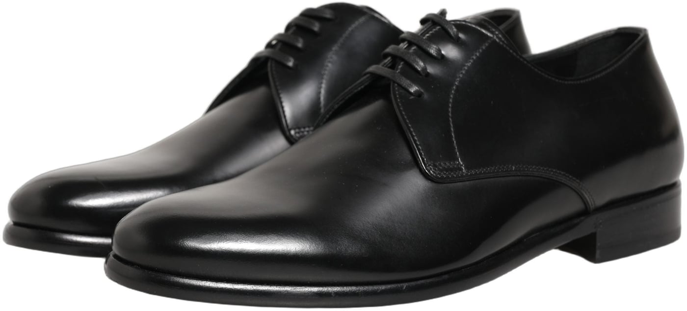 Dolce & Gabbana Black Leather Lace Up Derby Dress Shoes