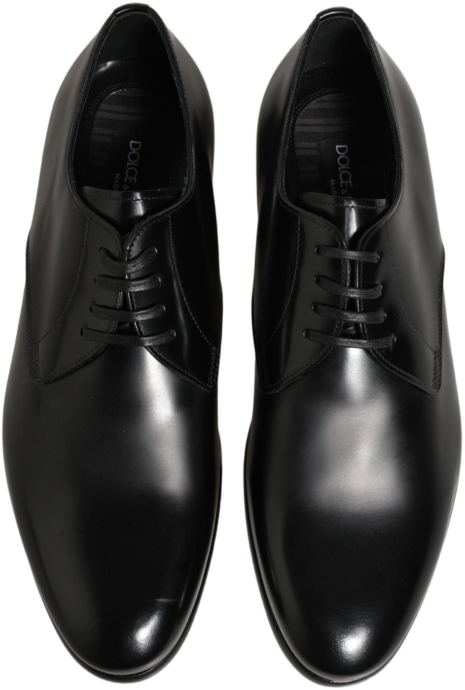 Dolce & Gabbana Black Leather Lace Up Derby Dress Shoes
