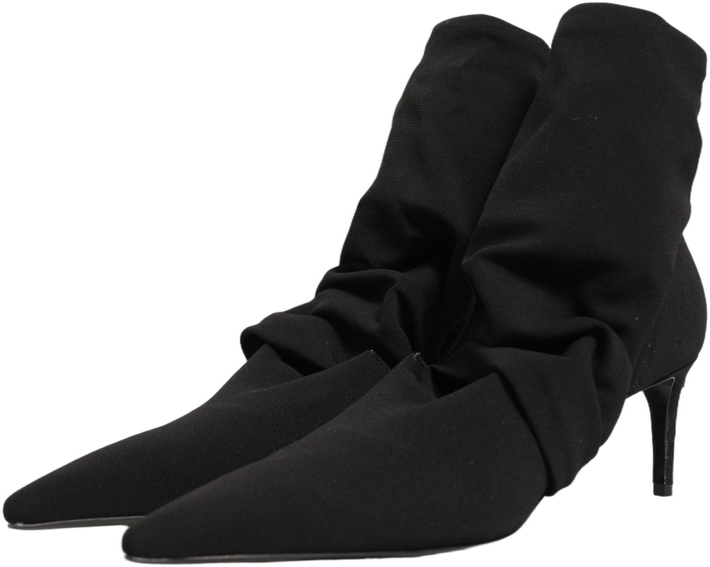 Dolce & Gabbana Black Stretch Socks Heels Ankle Boots Shoes