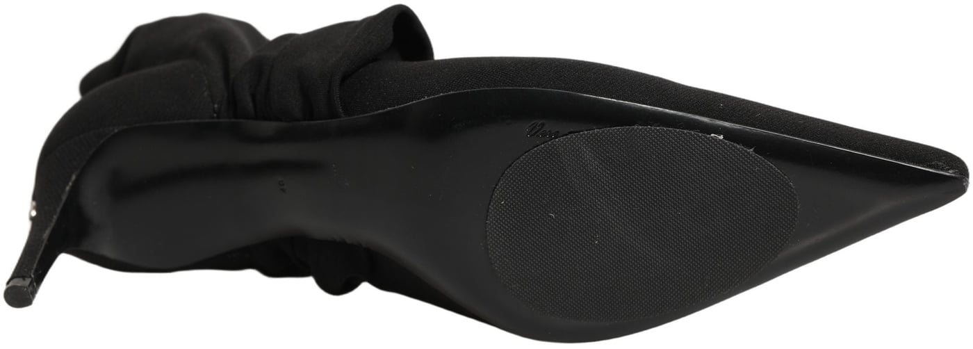 Dolce & Gabbana Black Stretch Socks Heels Ankle Boots Shoes