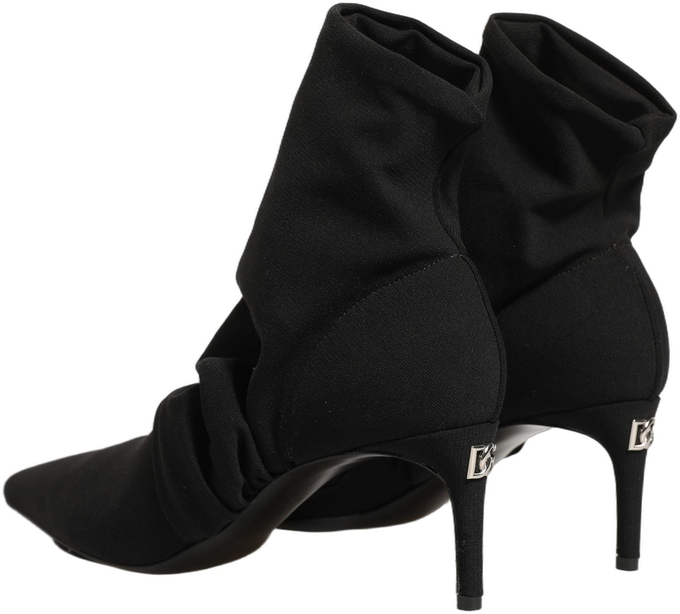 Dolce & Gabbana Black Stretch Socks Heels Ankle Boots Shoes