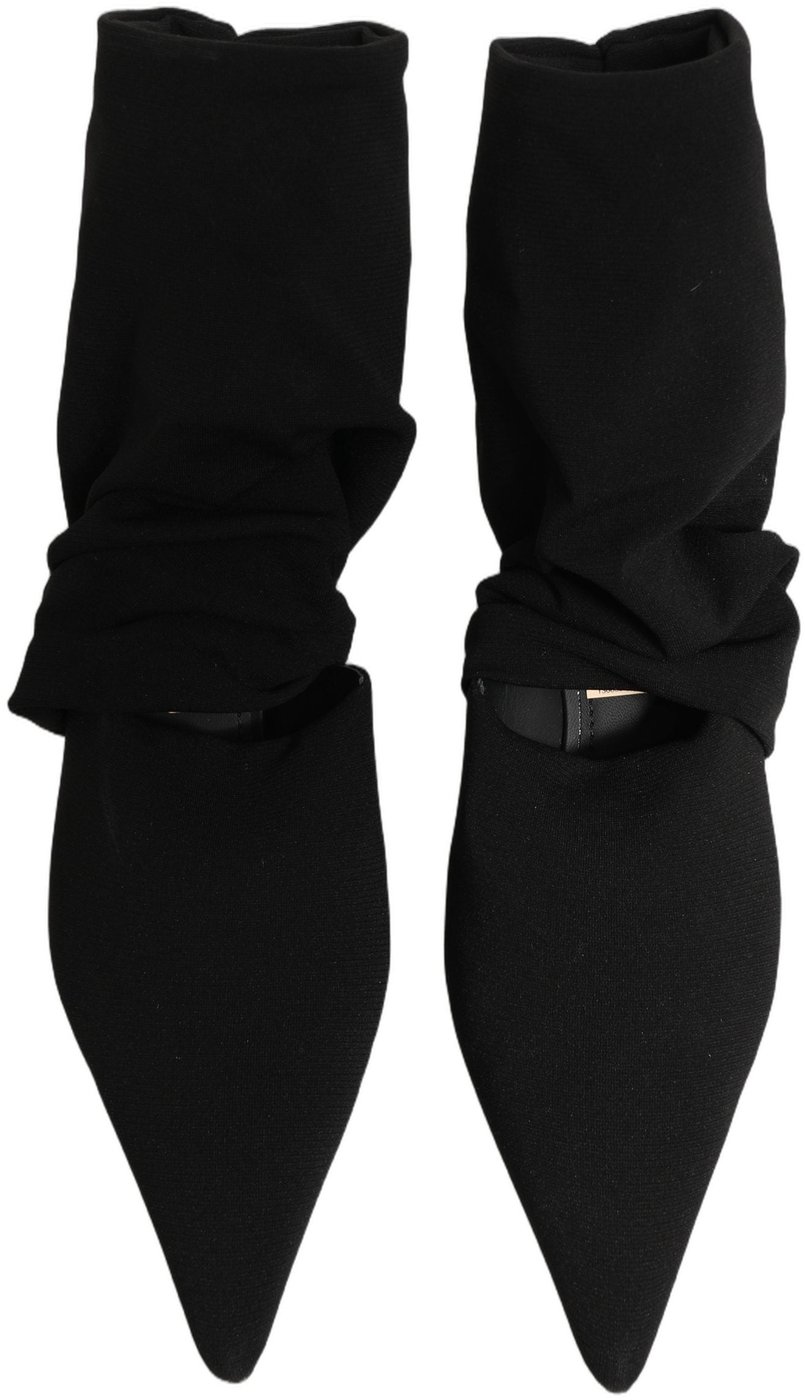Dolce & Gabbana Black Stretch Socks Heels Ankle Boots Shoes