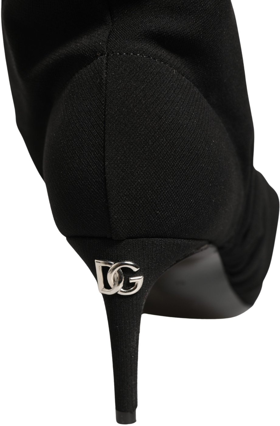 Dolce & Gabbana Black Stretch Socks Heels Ankle Boots Shoes