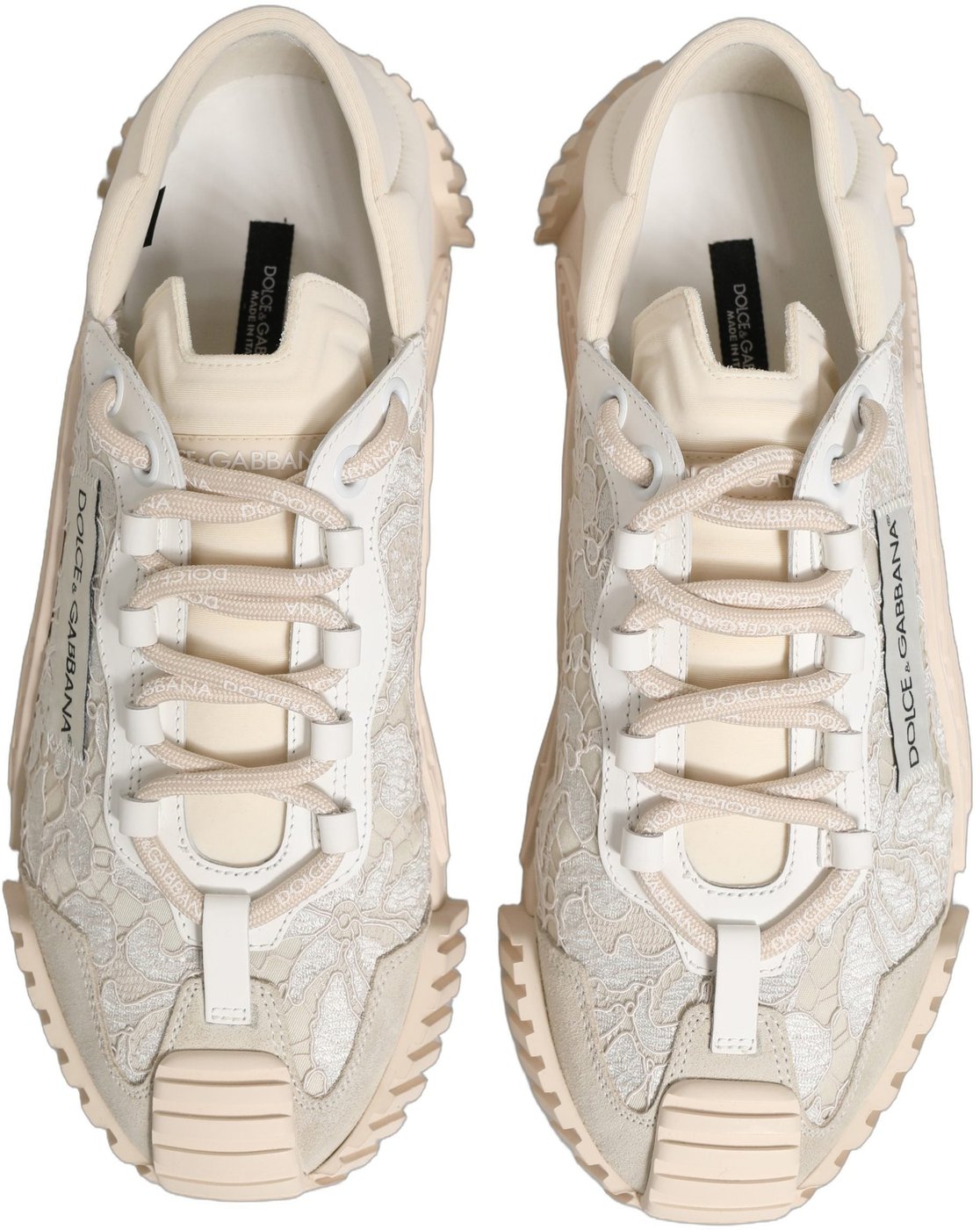 Dolce & Gabbana White Lace NS1 Low Top Sneaker Sports Shoes