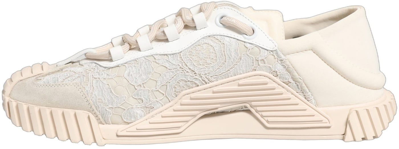 Dolce & Gabbana White Lace NS1 Low Top Sneaker Sports Shoes