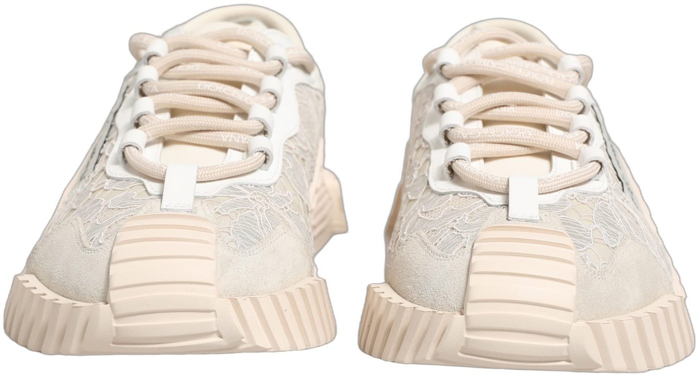Dolce & Gabbana White Lace NS1 Low Top Sneaker Sports Shoes