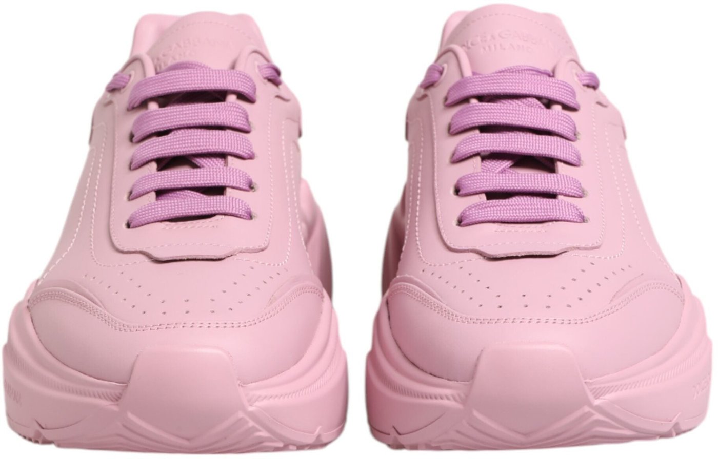 Dolce & Gabbana Pink Leather Daymaster Low Top Sneakers Shoes