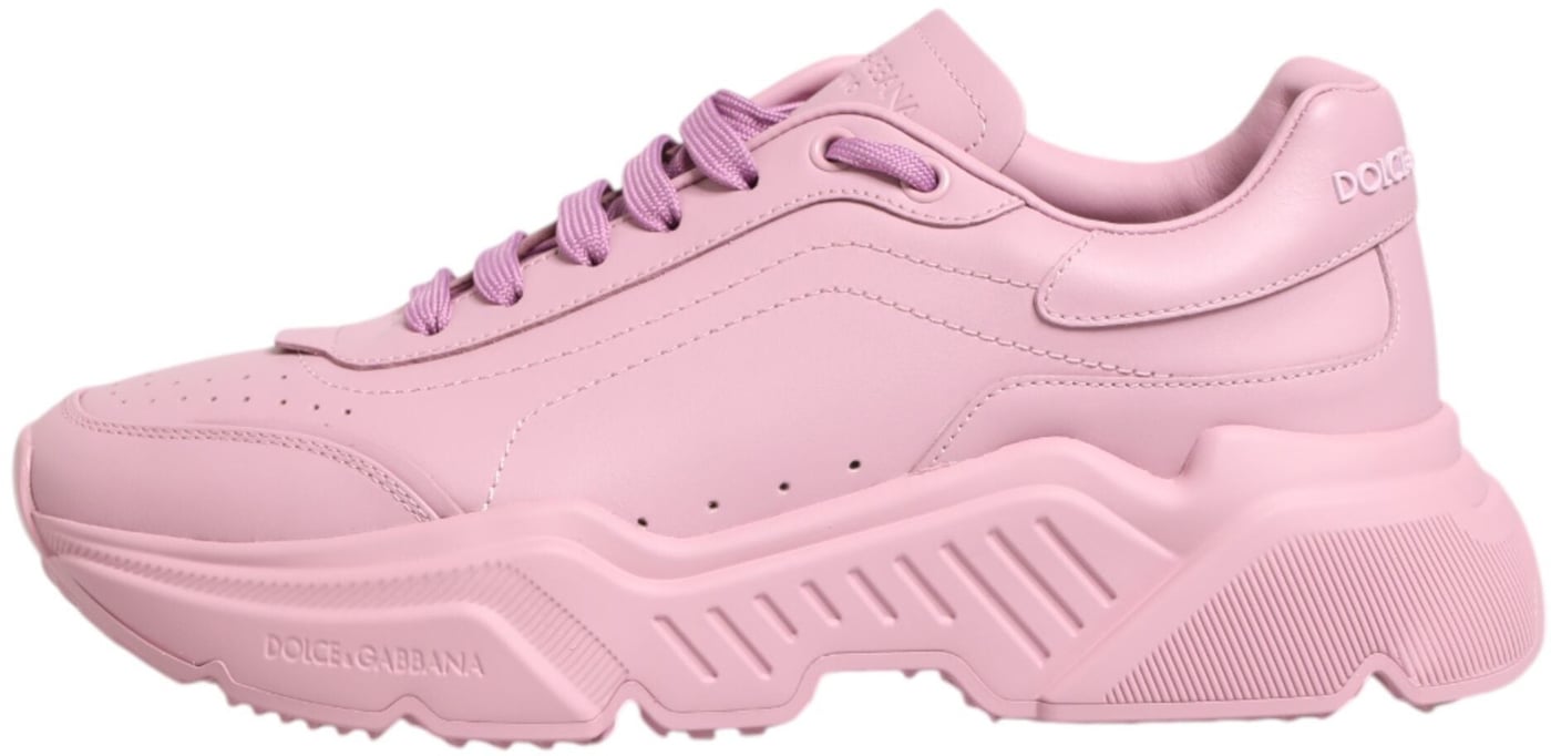 Dolce & Gabbana Pink Leather Daymaster Low Top Sneakers Shoes