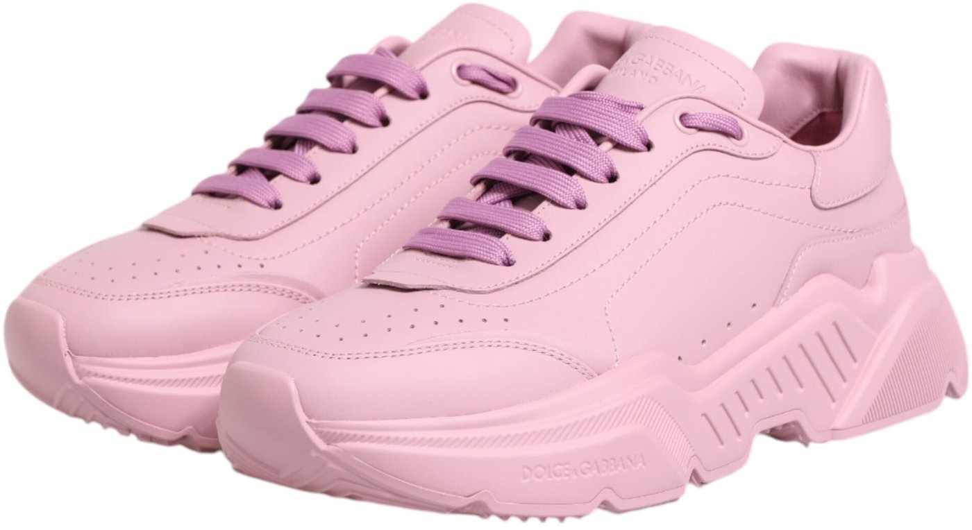 Dolce & Gabbana Pink Leather Daymaster Low Top Sneakers Shoes
