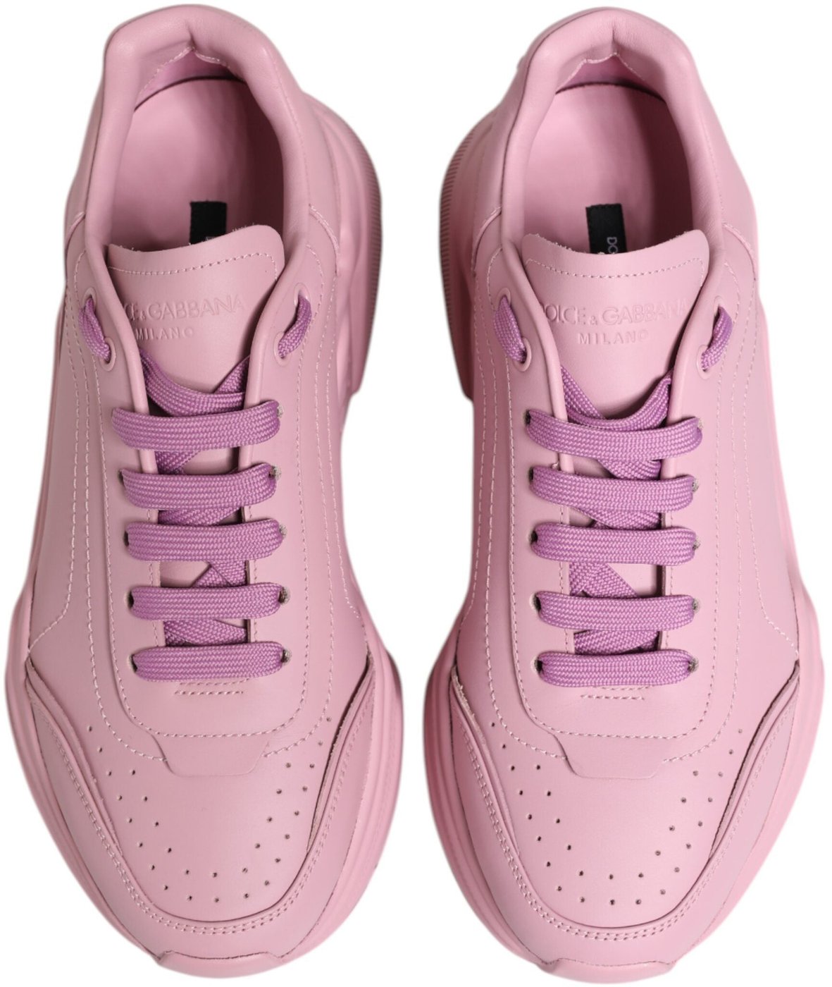 Dolce & Gabbana Pink Leather Daymaster Low Top Sneakers Shoes