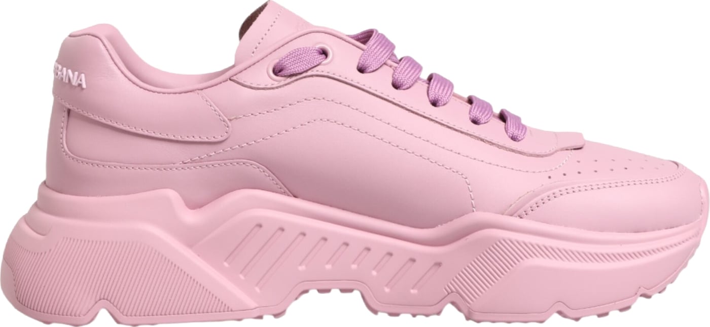 Dolce & Gabbana Pink Leather Daymaster Low Top Sneakers Shoes