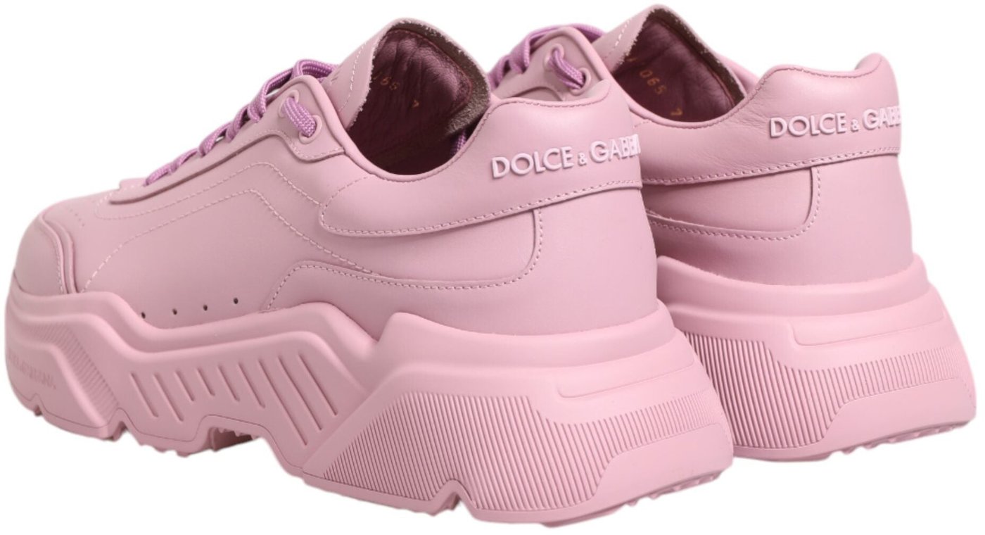 Dolce & Gabbana Pink Leather Daymaster Low Top Sneakers Shoes