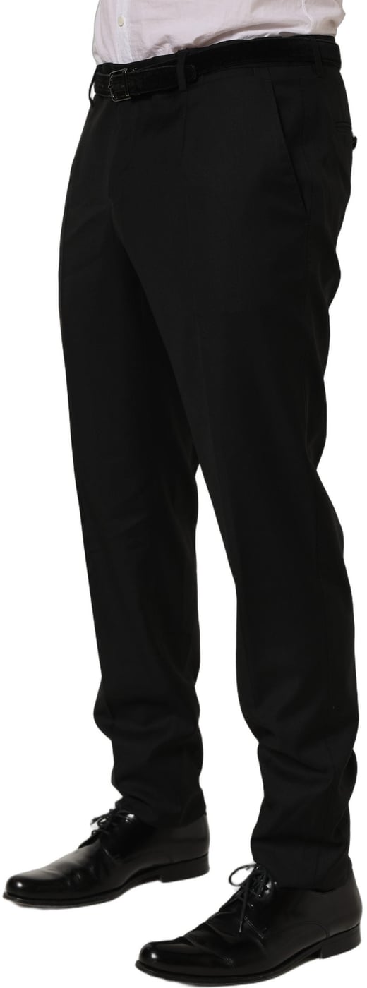 Dolce & Gabbana Black Wool Skinny Leg Dress Trouser Pants