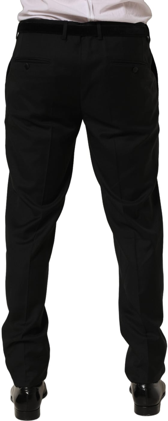 Dolce & Gabbana Black Wool Skinny Leg Dress Trouser Pants
