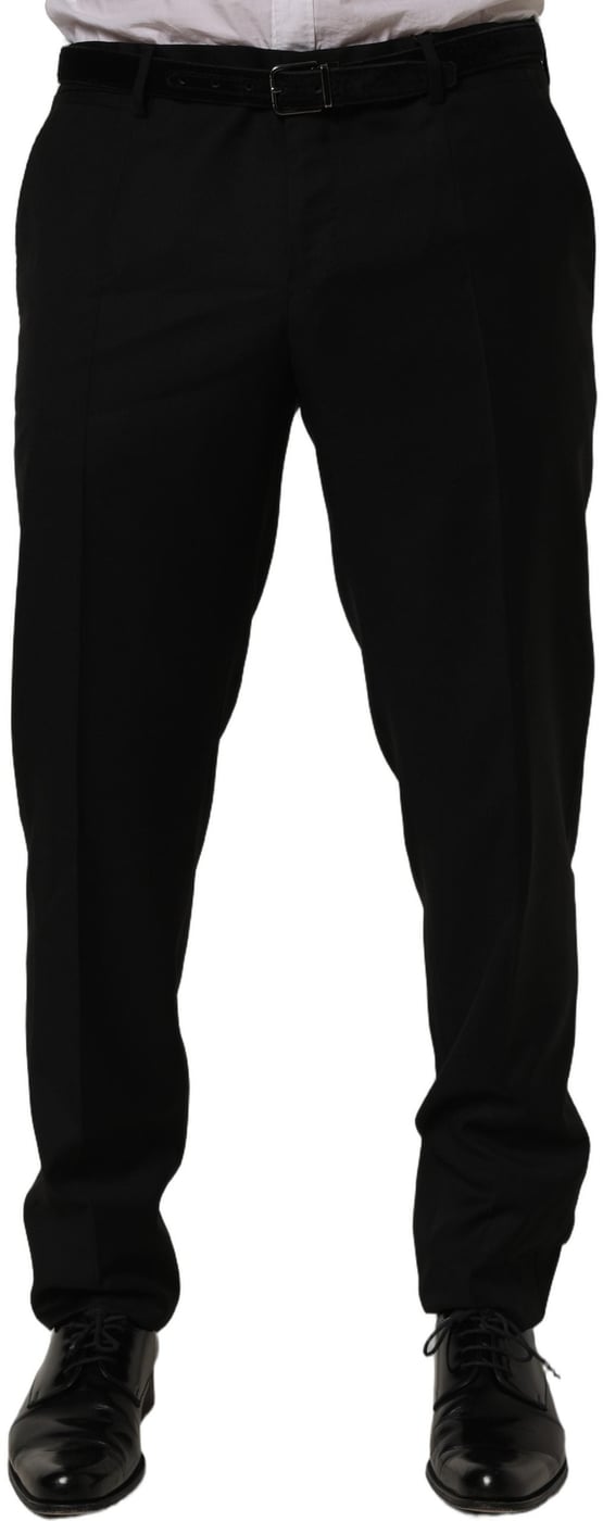 Dolce & Gabbana Black Wool Skinny Leg Dress Trouser Pants