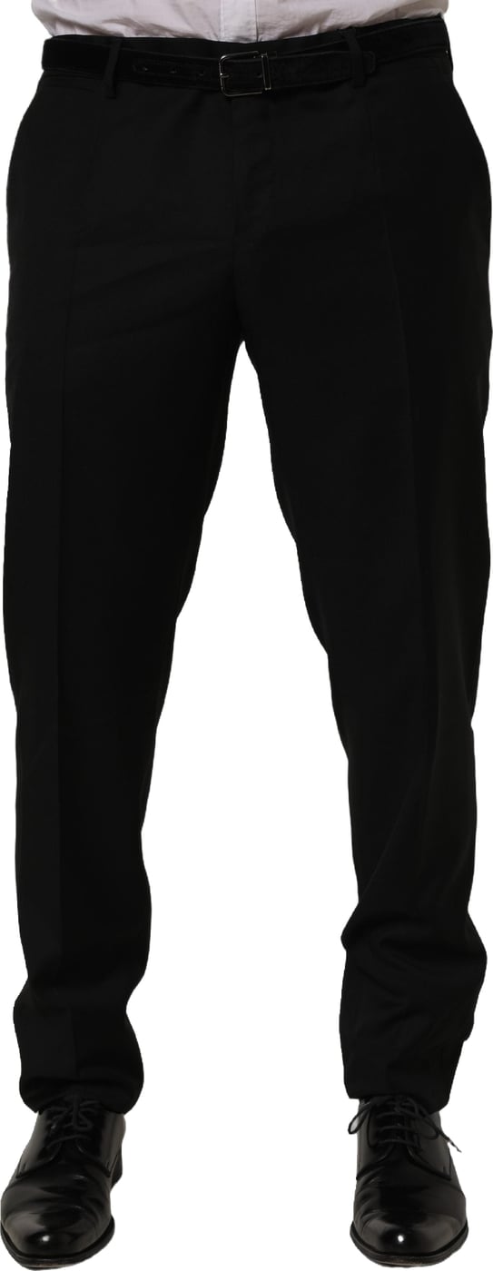 Dolce & Gabbana Black Wool Skinny Leg Dress Trouser Pants