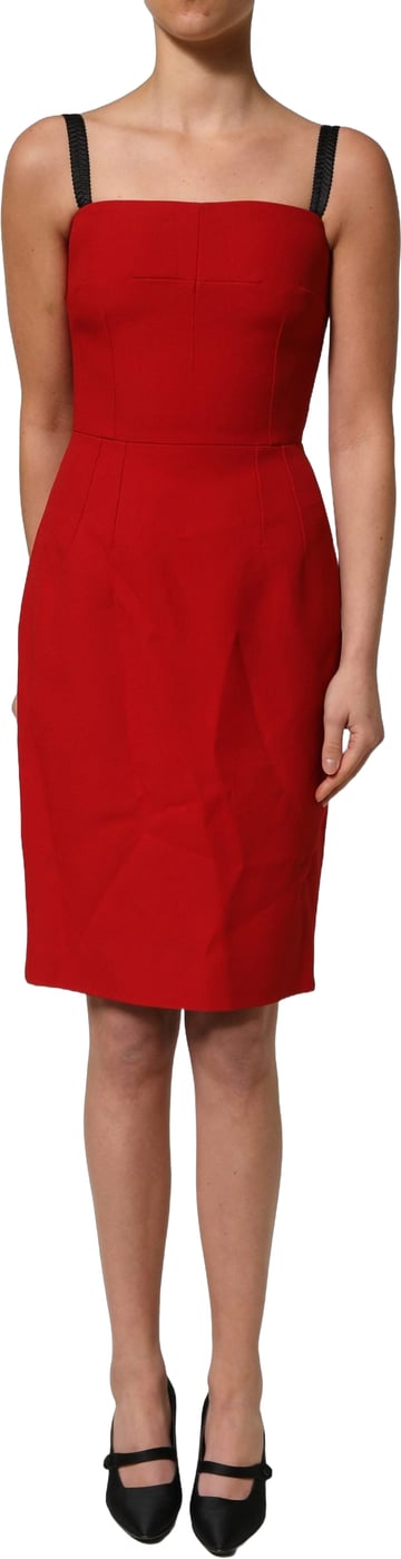 Dolce & Gabbana Red Stretch Bodycon Sheath Knee Length Dress