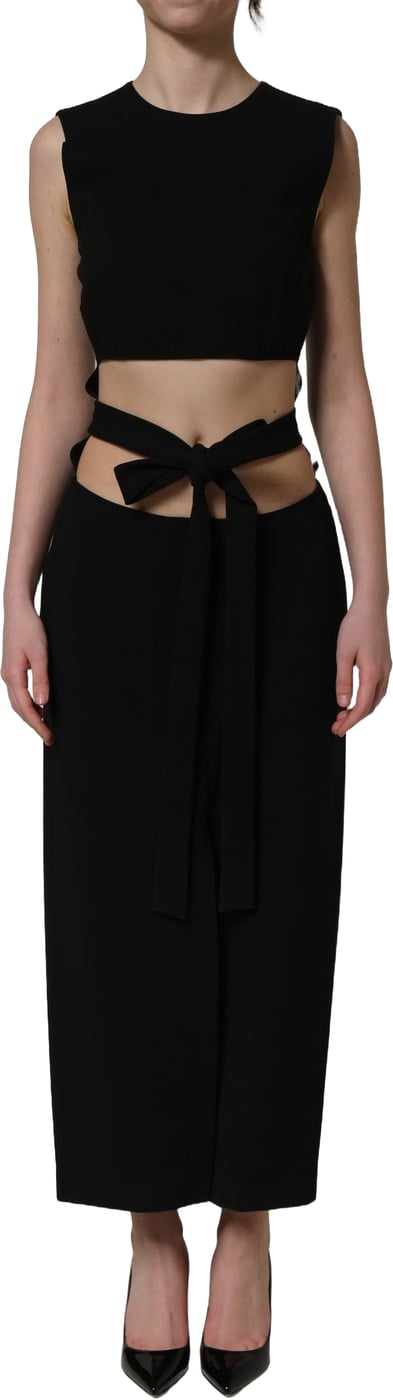 Dolce & Gabbana Black Cut Out Detail Sleeveless Maxi Dress