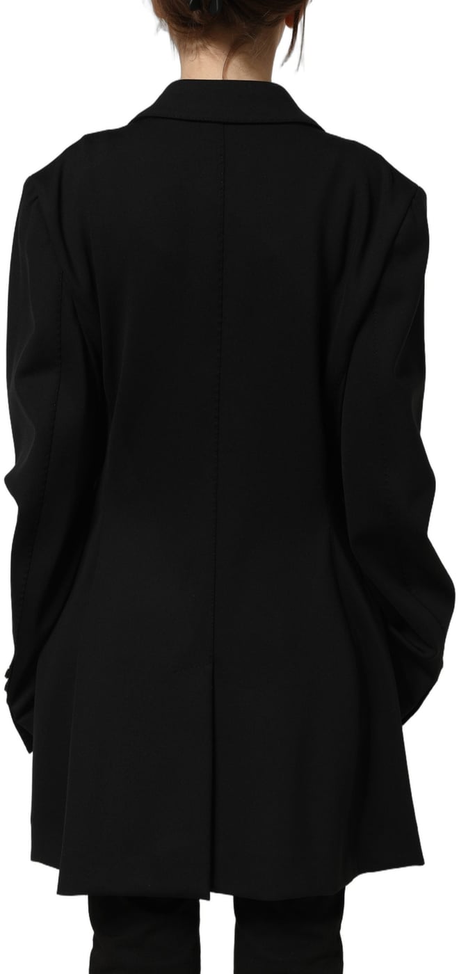 Dolce & Gabbana Black Double Breasted Crepe Blazer Jacket