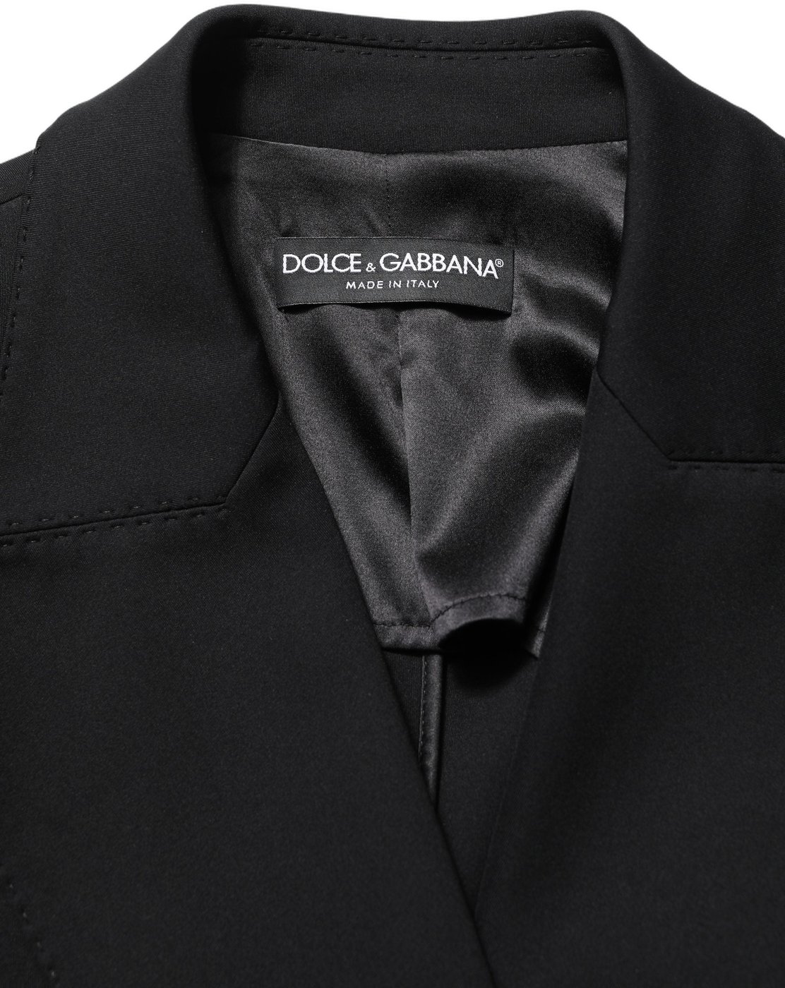 Dolce & Gabbana Black Double Breasted Crepe Blazer Jacket