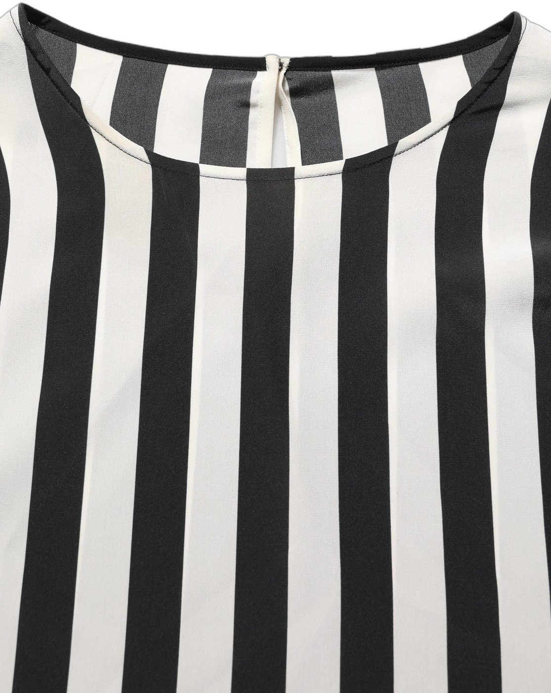 Dolce & Gabbana Black White Stripes Round Neck Blouse Top