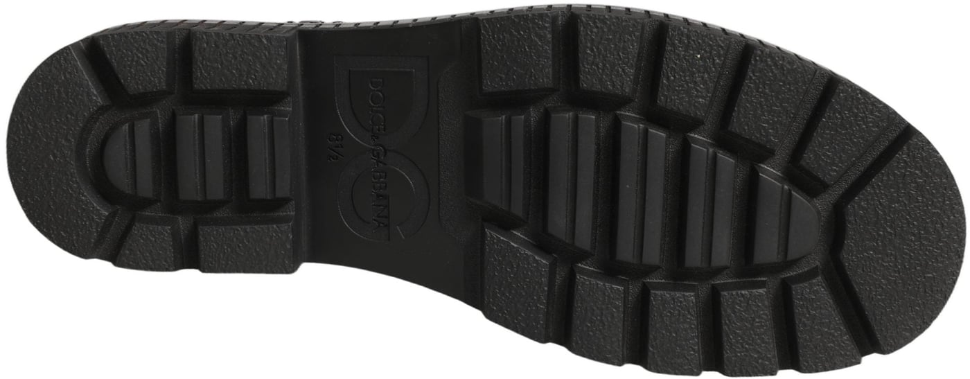 Dolce & Gabbana Black Patchwork Leather Mid Calf Boots Shoes